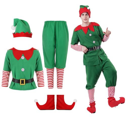 Carnavalife Elf-Kostüm für Damen, Herren und Kinder - Weihnachten, Mädchen, Jungen, Kobold, Helfer-Kostüm Papanoel (S, Herren) von Carnavalife