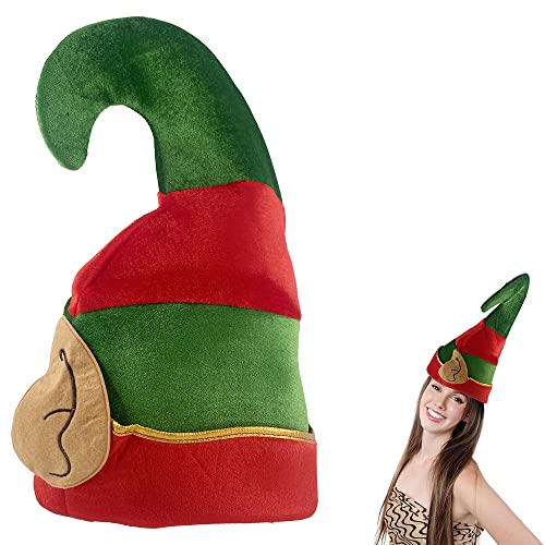 Carnavalife Elfe Weihnachtsmütze mit Ohren für Erwachsene, rote und grüne Elfenhüte aus Plüsch und Samt, Elfenhut für Weihnachtsfeier, Einheitsgröße Carnavalife Elfe Weihnachtsmütze mit Ohren für Erwachsene, rote und grüne Elfenhüte aus Plüsch und Samt, Elfenhut für Weihnachtsfeier, Einheitsgröße von Carnavalife