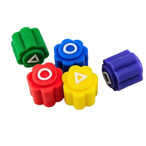 Carnavalife Koreanisches Gonggi Spiel, 5 bunte Hartgummi Gonggi, transparente Plastikbox, Familienspiel, pädagogisches Spielzeug (5 Teile mit Plastikbox) von Carnavalife