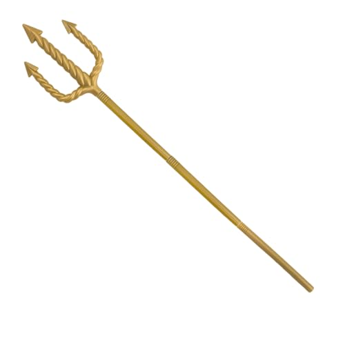 Carnavalife Neptun-Dreizack, abnehmbar, Kostümzubehör, 120 cm, aus Kunststoff, goldfarben von Carnavalife
