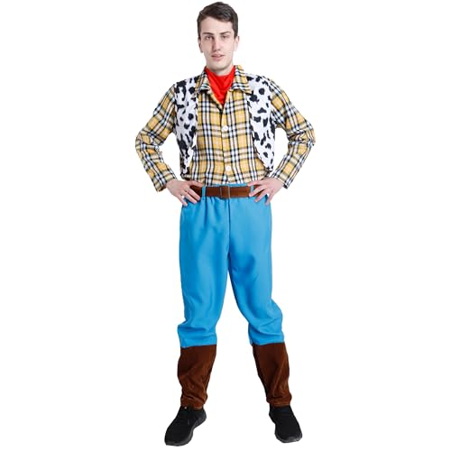Carnavalife Woody-Kostüm für Erwachsene, Cowboy-Kostüm für Herren, ohne Hut, Kostüm für Karneval, Halloween, Party, Cosplay, Cowgirl-Kostüm (XL, Herren ohne Hut) von Carnavalife
