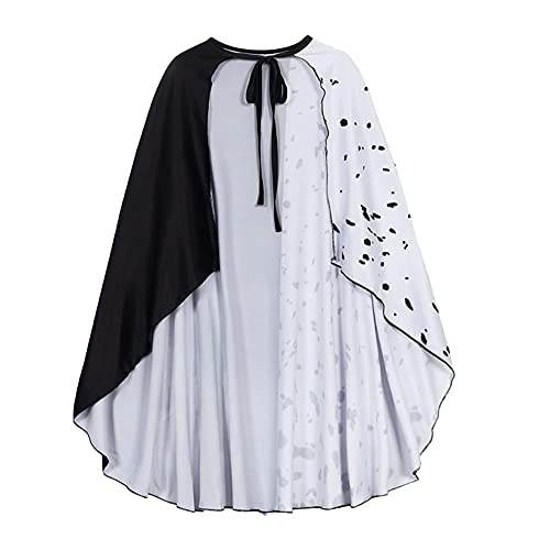 Carnavalife Damen Cruella Devil Umhang für Dalmatinerkostüm, Erwachsene, Damen, Halloween (Umhang, 90 cm) von Carnavalife