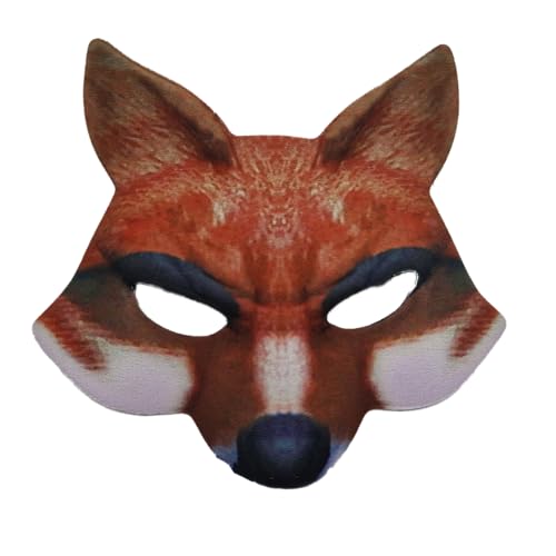 Gesichtsmaske Fuchs Tier Halbgesicht, Tiermaske, realistisch, Filz, Eva, Karnevalsmaske, Erwachsene und Kinder, verstellbar von Carnavalife