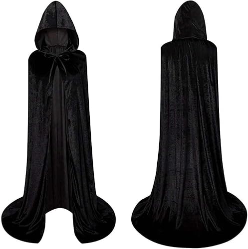 Kapuzenumhang aus Samt, lang, Unisex, für Erwachsene und Kinder, Vampir-Hexe, Tod, Nonne, Dracula, Mittelalterlicher Umhang, Samt-Umhang, Herren, Damen, Kinder, für Halloween und Karneval Kapuzenumhang aus Samt, lang, Unisex, für Erwachsene und Kinder, Vampir-Hexe, Tod, Nonne, Dracula, Mittelalterlicher Umhang, Samt-Umhang, Herren, Damen, Kinder, für Halloween und Karneval von Carnavalife
