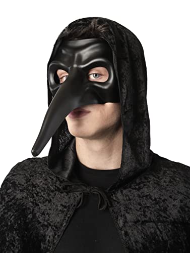 Pest-Arzt-Maske für Erwachsene, mittelalterliches Kostüm, Vogelähnliches Schnabelmaske, für Halloween, Karneval und Themenpartys, Einheitsgröße (schwarz) von Carnavalife