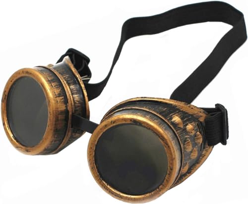 Steampunk Vintage Gothic Brille für Erwachsene, rundes Victorian-Zubehör mit dunklen Gläsern für Halloween, Karneval und Themenpartys, Einheitsgröße von Carnavalife