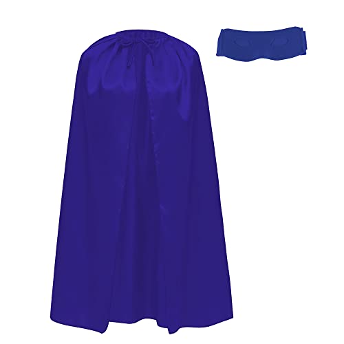 Superhelden-Umhang und Augenmaske für Erwachsene, Superhelden, 140 cm lang, für Superman Karneval Kostüm, 2 Stück (blau) von Carnavalife