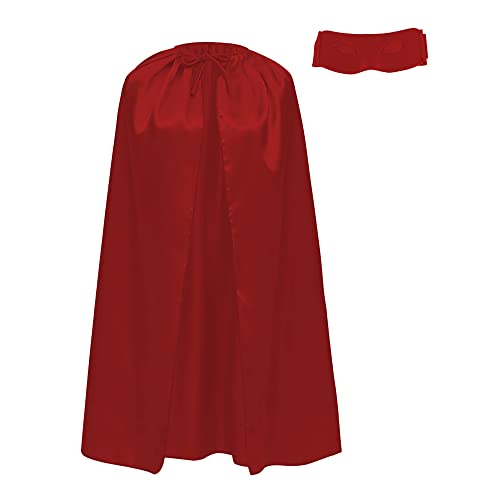 Superhelden-Umhang und Augenmaske für Erwachsene, Superhelden, 140 cm lang, für Superman Karneval Kostüm, 2 Stück (rot) von Carnavalife