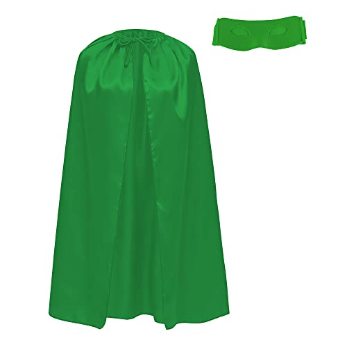 Superhelden-Umhang und Augenmaske für große Kinder und Jugendliche, Superhelden-Umhang, 90 cm lang, für Superman-Kostüm, Karneval, 2-teiliges Set (grün) von Carnavalife