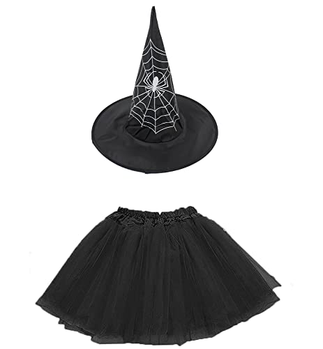 Tutu Rock für Damen, Haarband oder Hut im Halloween-Design, Kostüm, Geist Hexe Totenkopf (Hexe b) von Carnavalife