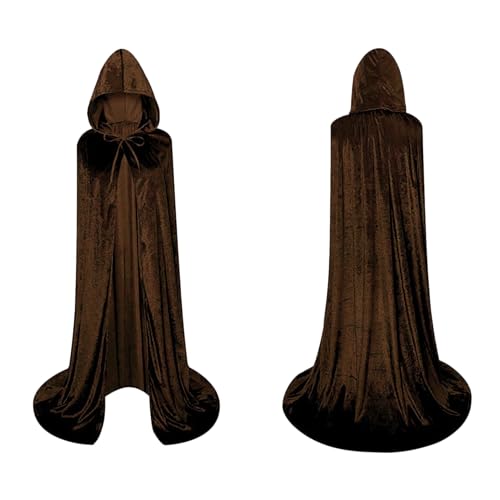 Umhang mit Kapuze, Langer Samt, Unisex, Erwachsene und Kinder, Umhang Vampir-Hexe, Tod, Nonne, Dracula, mittelalterlich, Samtumhang für Herren und Damen, Kinder, für Halloween und Karneval (braun, 140 Umhang mit Kapuze, Langer Samt, Unisex, Erwachsene und Kinder, Umhang Vampir-Hexe, Tod, Nonne, Dracula, mittelalterlich, Samtumhang für Herren und Damen, Kinder, für Halloween und Karneval (braun, 140 von Carnavalife