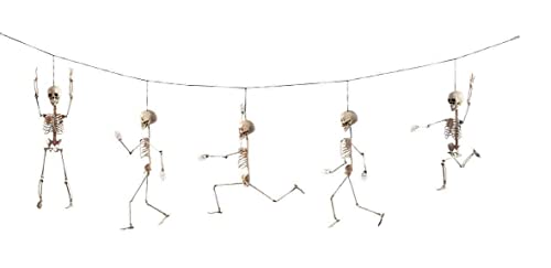 Carnival Toys Deko Girlande mit 5 beweglichen Skeletten, 280 x 70 cm von Carnival Toys