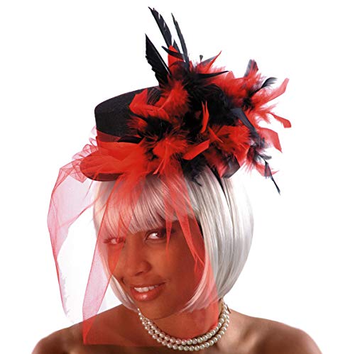 Carnival Toys 5423 - Kleiner Hut mit Haarreif, rot/schwarz von Carnival Toys