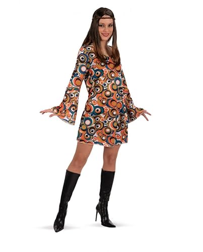 Carnival Toys 70's bell sleeve costume, for woman (one size: S/M) in bag w/hook., Blue, Orange, Yellow, White And Blue von Carnival Toys