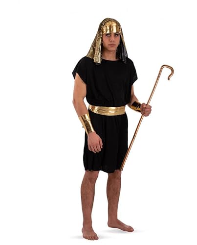 Carnival Toys Black pharaoh costume, for man (one size: M/L) in bag w/hook. von Carnival Toys
