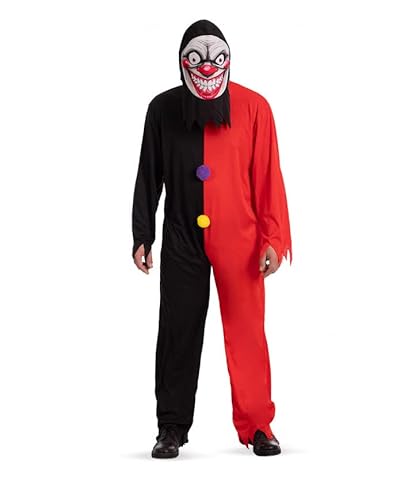 Carnival Toys Clown face costume, for man (one size: M/L) in bag w/hook. von Carnival Toys