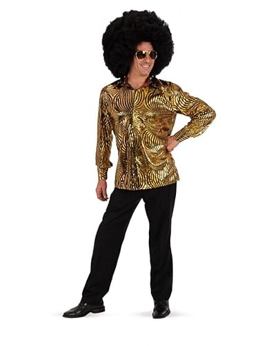 Carnival Toys Disco gold-colour dance shirt, for man (one size: M/L) in bag w/hook. von Carnival Toys