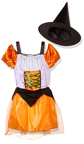 Carnival Toys Kostüm/Verkleidung Hexe Orange, mit Hut, Größe 6-7 Jahre von Carnival Toys