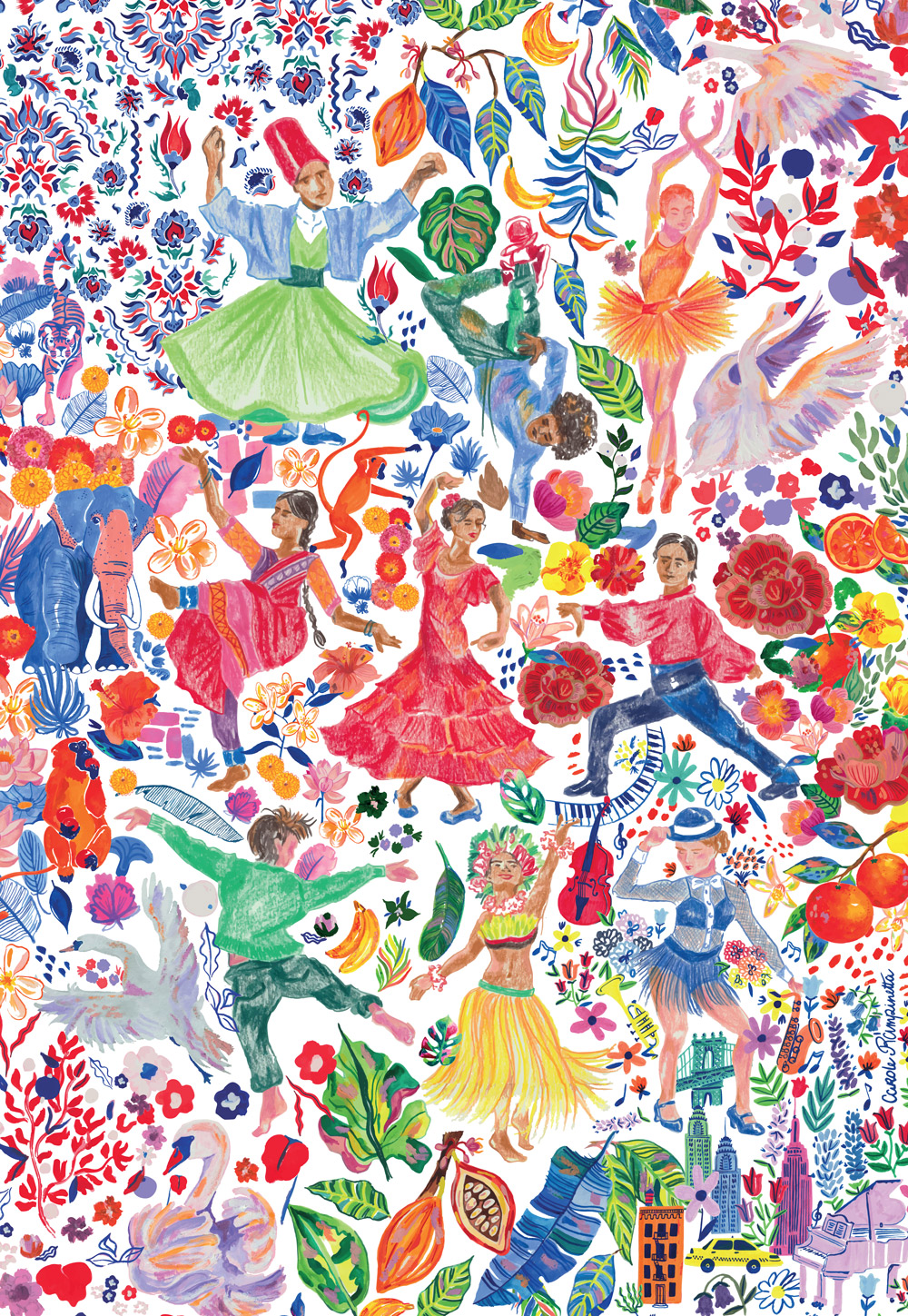 Carole Rampinetta Bailare 1000 Teile Puzzle Rampinetta-Bailare von Carole Rampinetta