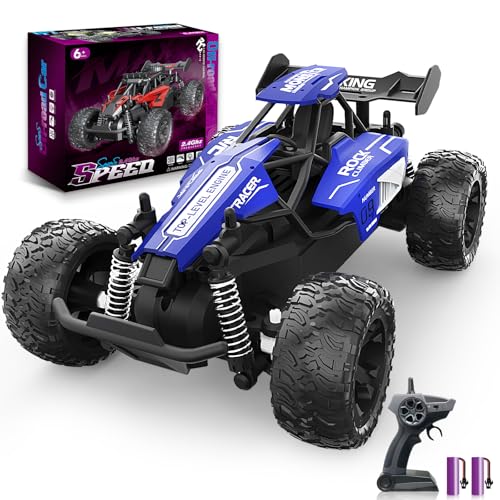 Carox Ferngesteuertes Auto,2.4 GHz 25 km/h RC Auto,1:18 Off Road Monstertruck mit Scheinwerfer und Fahrgestellbeleuchtung Crawler Truck Spielzeug von Carox