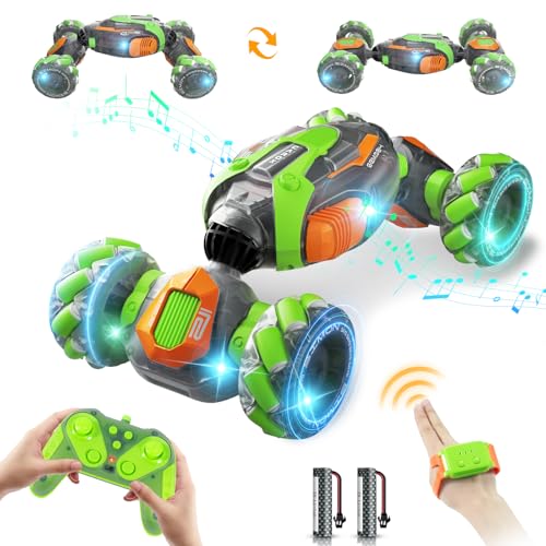 Carox Ferngesteuertes Auto, 4WD 2.4Ghz 360° Flip RC Auto mit Licht und Musik,RC Car Spielzeug für Kinder ab 6 7 8 9 10 12 Jahre von Carox