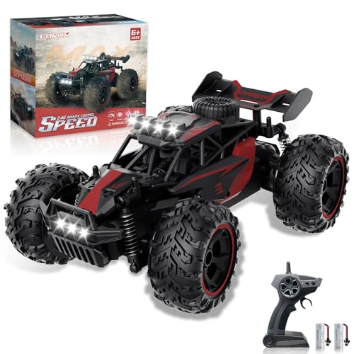 Carox Ferngesteuertes Auto,2.4 GHz 28 km/h RC Auto,1:18 Off Road Monstertruck mit Scheinwerfer und Fahrgestellbeleuchtung Crawler Truck Spielzeug Carox Ferngesteuertes Auto,2.4 GHz 28 km/h RC Auto,1:18 Off Road Monstertruck mit Scheinwerfer und Fahrgestellbeleuchtung Crawler Truck Spielzeug von Carox