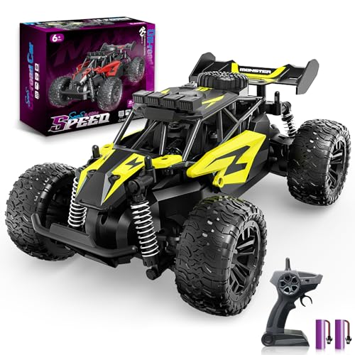 Carox Ferngesteuertes Auto,2.4 GHz 25 km/h RC Auto,1:18 Off Road Monstertruck mit Scheinwerfer und Fahrgestellbeleuchtung Crawler Truck Spielzeug von Carox