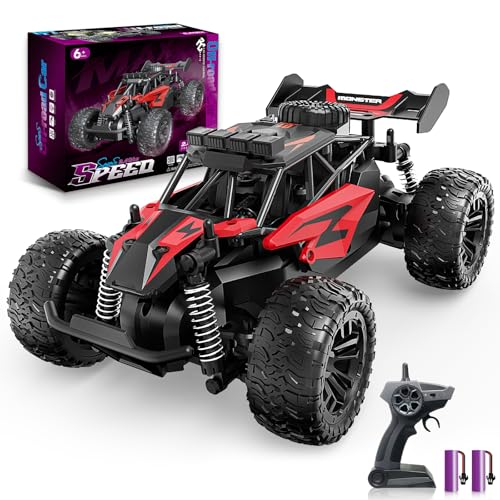 Carox Ferngesteuertes Auto,2.4 GHz 25 km/h RC Auto,1:18 Off Road Monstertruck mit Scheinwerfer und Fahrgestellbeleuchtung Crawler Truck Spielzeug von Carox