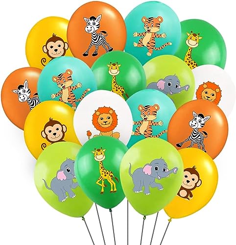 10 Luftballons * ZOO & ZOOTIERE * als Deko für Kindergeburtstag und Bauernhof Mottoparty | Ø 30cm | Löwe Affe Giraffe Tiger Panda Zebra Party Ballon Ballondeko von Carpeta