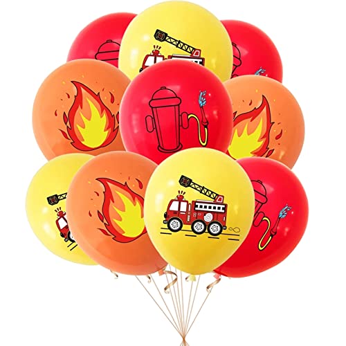 20 Luftballons * FEUERWEHR * als Deko für Kindergeburtstag und Mottoparty | Ø 30cm | Feuerwehrmann Feuerwehrauto Party Kinder Party Ballon Ballondeko Set von Carpeta