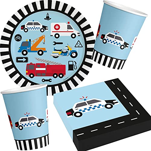 37-tlg. Party-Set * ON THE ROAD * mit Teller + Becher + Servietten + Deko | Fahrzeuge Autos Cars | Kindergeburtstag Kinder Geburtstag Party 37-tlg. Party-Set * ON THE ROAD * mit Teller + Becher + Servietten + Deko | Fahrzeuge Autos Cars | Kindergeburtstag Kinder Geburtstag Party von Carpeta