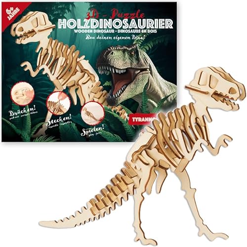 3D Dinosaurier Puzzle * Tyrannosaurus/T-REX * aus Holz als Mitgebsel oder Geschenk für Kinder | Kreatives Basteln und Spielen | Kindergeburtstag Party, Edition: Tyrannosaurus von Carpeta