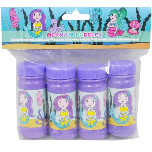 4er Set Seifenblasen * MEERJUNGFRAU * mit 60ml pro Flasche | Mitgebsel zum Kindergeburtstag, Mottoparty und Hochzeit┃Kinder lieben Diese Bubbles | Spiel Spaß von Carpeta