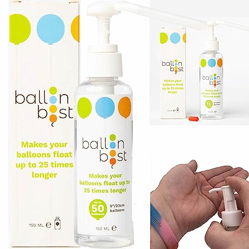 Ballongel | 150ml Flasche mit Dispenser | bis zu 25x längere Schwebezeit-Verlängerung von Heliumballons | Luftballons Ballons Gel schweben verlängern von Carpeta