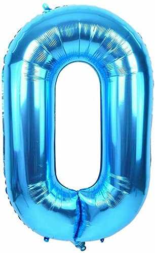 Blaue Folienballons Zahl 0 bis 9 als Deko für Geburtstag und Party | 80cm groß | Kinder Zahlen Kindergeburtstag Partydeko Blau Folienballon Ballon Luftballon, Edition: 0. Geburtstag von Carpeta