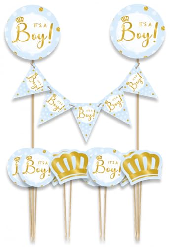 Cake Topper * IT'S A BOY * als Kuchendeko zum Kindergeburtstag und Kinder Party | Cake Torten Kuchenstecker Geburtstag Deko, Stil: It´s A Boy von Carpeta
