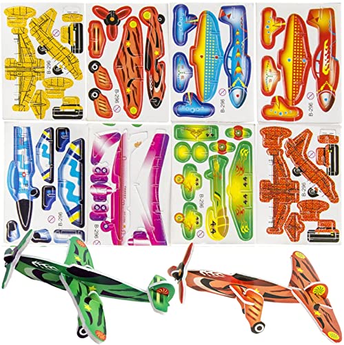 6 x Flugzeuge zum selberbauen┃Gleitflugzeuge Mitgebsel als 3D-Puzzle | Kindergeburtstag | Flieger Spielzeug ┃ Kinder lieben Dieses Glider Basteln von Carpeta