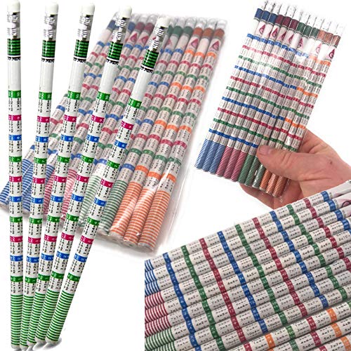 Carpeta 12 Bleistifte * 1 x 1 mit Radiergummi in Geschenkverpackung | Einmaleins für Schule und Kindergarten | Stift Zeichnen Schreiben Kinder von Carpeta
