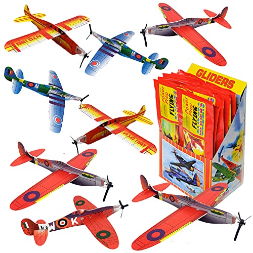 Carpeta 12 Styroporflieger Set | 20cm groß, Gleitflugzeuge für Kinder | Kindergeburtstag Schultüte Mitgebsel Tombola Flying Gliders Flieger von Carpeta