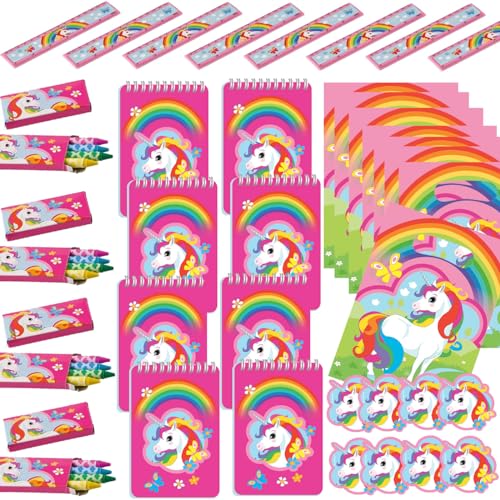 Carpeta 28-teiliges Mitgebsel-Set * Regenbogen Einhorn * für Mottoparty und Kindergeburtstag mit Partytüten, Schreibblöcke, Lineale, Stifte und Sticker | Rainbow Unicorn Party Geburtstag Carpeta 28-teiliges Mitgebsel-Set * Regenbogen Einhorn * für Mottoparty und Kindergeburtstag mit Partytüten, Schreibblöcke, Lineale, Stifte und Sticker | Rainbow Unicorn Party Geburtstag von Carpeta