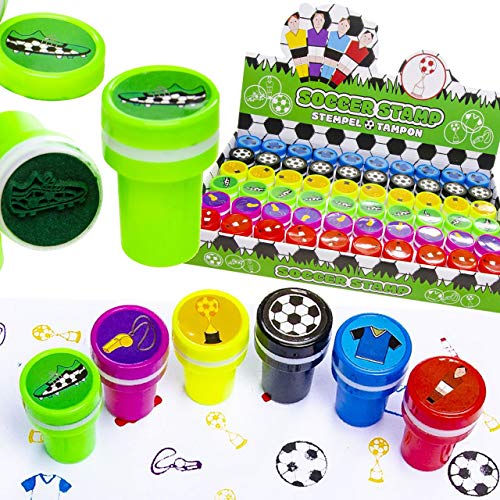 Carpeta - 30 x Fussball Stempel für Kinder | NEU | Multicolor | Fußball Mitgebsel┃Kindergeburtstag┃30 Stück von Carpeta
