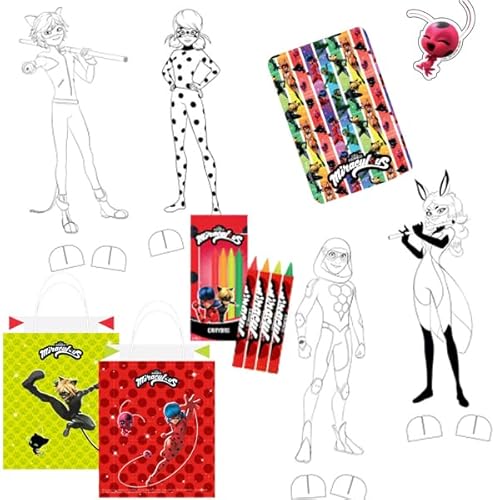 Carpeta 32-teiliges Mitgebsel-Set * Ladybug * für Mottoparty und Kindergeburtstag mit Notizblock, Standfiguren, Buntstifte, Aufkleber und Papier-Partytüten | Mädchen Party Geburtstag Carpeta 32-teiliges Mitgebsel-Set * Ladybug * für Mottoparty und Kindergeburtstag mit Notizblock, Standfiguren, Buntstifte, Aufkleber und Papier-Partytüten | Mädchen Party Geburtstag von Carpeta