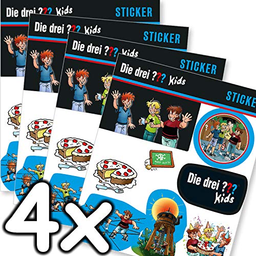 Carpeta 32-teiliges Sticker-Set * DIE DREI ??? Kids * für Kindergeburtstag und Mottoparty | Kinder Aufkleber Detektive Party Set von Carpeta