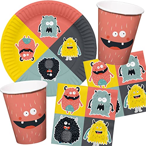 Carpeta 35-teiliges Party-Set * Monster * mit Teller + Becher + Servietten + Deko für Kindergeburtstag | Monsters Bash Kinder Geburtstag Party Mottoparty Carpeta 35-teiliges Party-Set * Monster * mit Teller + Becher + Servietten + Deko für Kindergeburtstag | Monsters Bash Kinder Geburtstag Party Mottoparty von Carpeta