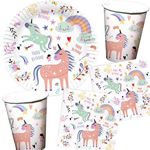 Carpeta 35-teiliges Party-Set * Unicorns + Rainbows * mit Teller + Becher + Servietten + Deko für Kindergeburtstag | Einhorn Regenbogen Kinder Geburtstag Party Mottoparty Carpeta 35-teiliges Party-Set * Unicorns + Rainbows * mit Teller + Becher + Servietten + Deko für Kindergeburtstag | Einhorn Regenbogen Kinder Geburtstag Party Mottoparty von Carpeta
