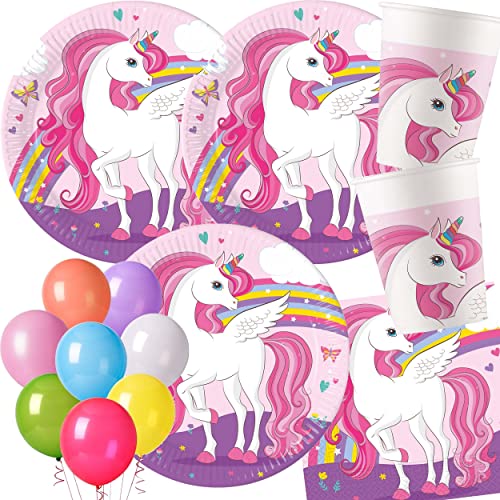 Carpeta 37-teiliges Party-Set * Rainbow Unicorn * mit Teller + Becher + Servietten + Deko | Einhorn Mädchen Regenbogen Rosa Kindergeburtstag Geburtstag Party Luftballons Carpeta 37-teiliges Party-Set * Rainbow Unicorn * mit Teller + Becher + Servietten + Deko | Einhorn Mädchen Regenbogen Rosa Kindergeburtstag Geburtstag Party Luftballons von Carpeta