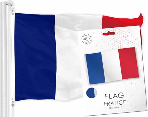 Carpeta Flagge * Frankreich * mit Messingösen | 90 x 150cm, wetterfeste Fahne für Fahnenmast oder Aufhängen, 100% Polyester | Nationalflagge Länderflaggen Dekoration, Farbe: Frankreich von Carpeta