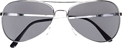 Carpeta Retro Pilotenbrille als klassische Fliegerbrille | mit grünen, roten oder anthraziten Gläser | Partybrille Verkleidung Pilot Brille, Farbe: Anthrazit von Carpeta