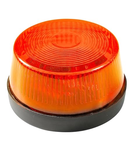 Carpeta Warnlicht mit Sirene * Rot, Blau, Orange oder Rosa * als Deko für Party und Kindergeburtstag | Blinkendes LED-Licht, 7x4cm, mit Batterien | Rundumleuchte, Edition: Orange, Baustelle von Carpeta