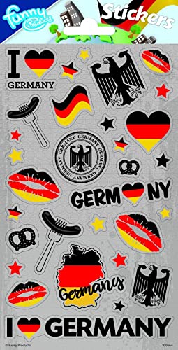 Deko * Deutschland * für Party und Länderparty | Dekoration Deutsche Partydeko Germany BRD Schwarz Rot Gold Flagge, Edition: Sticker, 30 Stück von Carpeta